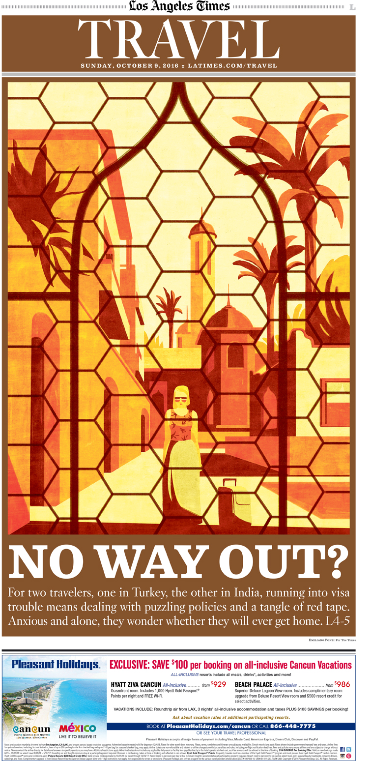 No way out Los Angeles Times travel cover Emiliano Ponzi
