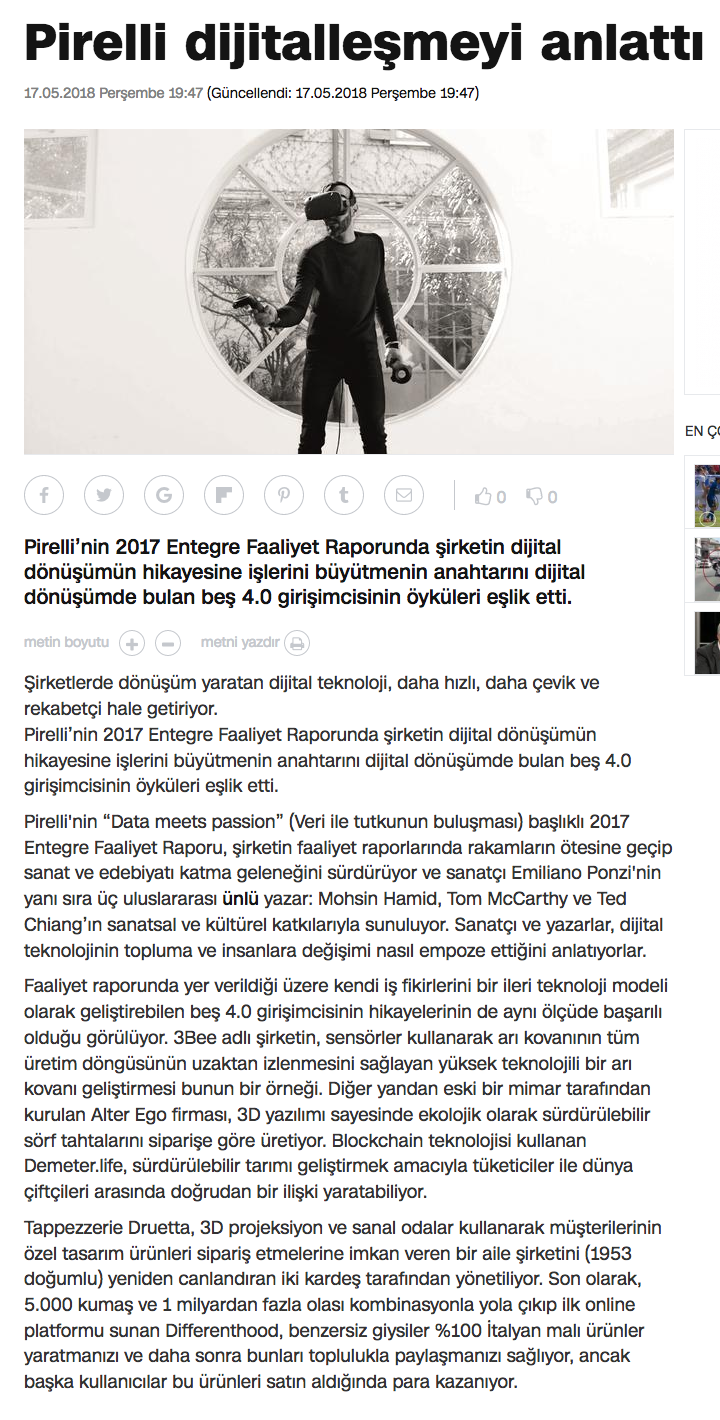 Pirelli Dijitallesmeyi Anlatti Cnn Turk Emiliano Ponzi